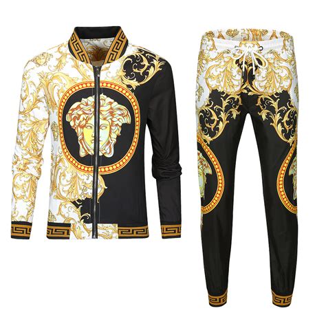 versace tracksuit white and gold|versace men's tracksuit alternatives.